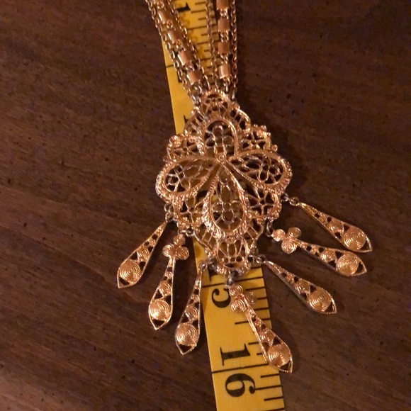 Monet Vintage Filigree Multi Chain Statement Necklace - Picture 16 of 16